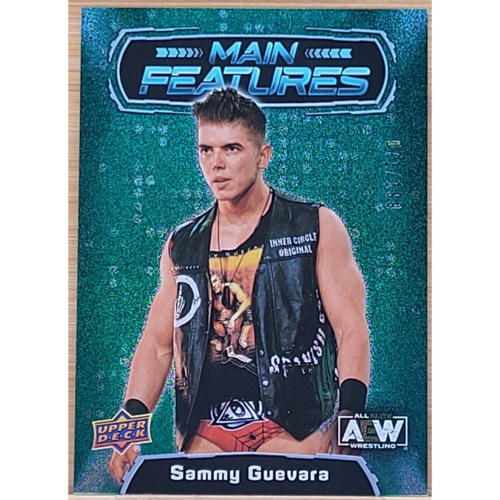 2022 UPPER DECK AEW SAMMY GUEVARA MAIN FEATURES GREEN #D/199
